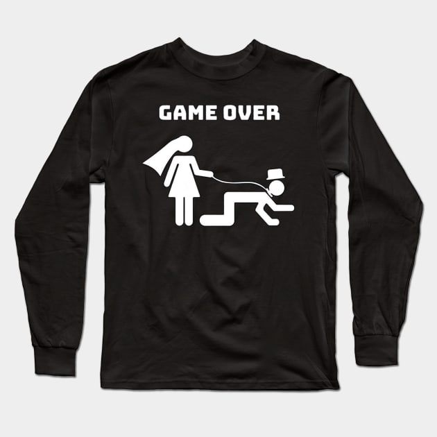 Game Over Wedding Long Sleeve T-Shirt by irvtolles